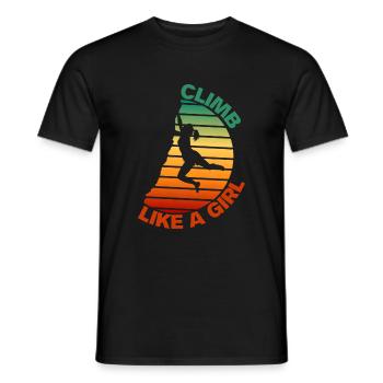 Vintage Climb Like A Girl - Girl Rock Climbing - Men's T-Shirt - black - Front - AI Model Male 178 light (178cm)