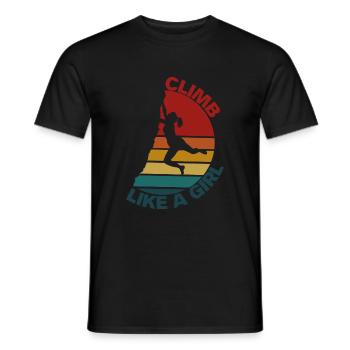 Climb Like A Girl | Girl Rock Climbing - Men's T-Shirt - black - Front - AI Model Male 178 light (178cm)
