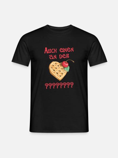 Auch einen an der Waffel? - Männer T-Shirt - Schwarz