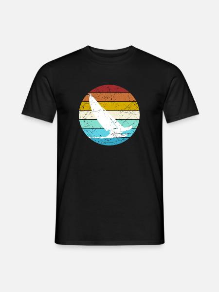 Retro Color Cat Sailing - Männer T-Shirt - Schwarz