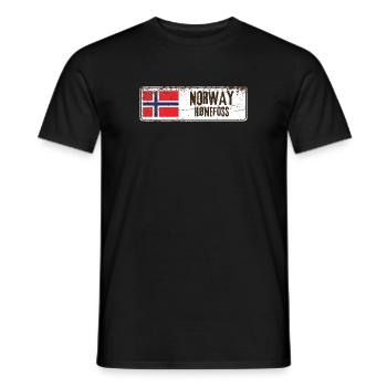 Hønefoss Norwegen Flagge - Männer T-Shirt - Schwarz - Vorne - AI Model Male 178 light (178cm)