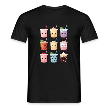Kawaii Bubble Tea Boba Tea - Männer T-Shirt - Schwarz - Vorne - AI Model Male 178 light (178cm)