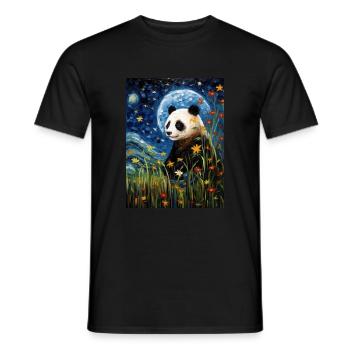 Panda Van Gogh Ciel étoilé Style - T-shirt homme - noir - Devant - AI Model Male 178 light (178cm)