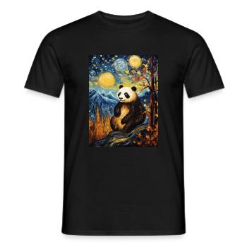 Panda Van Gogh Ciel étoilé Style - T-shirt homme - noir - Devant - AI Model Male 178 light (178cm)