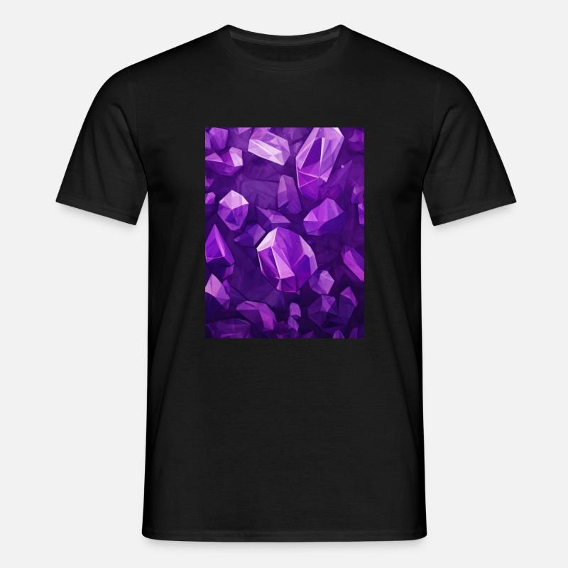 Amethyst Stein Muster - Männer T-Shirt - Schwarz