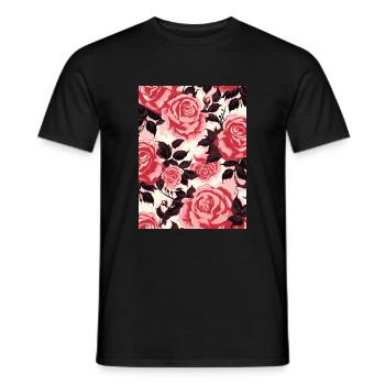 Rose, Muster, blume, pastel, floral - Männer T-Shirt - Schwarz - Vorne - AI Model Male 178 light (178cm)