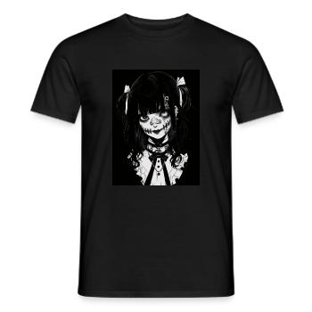 anime, girl, gift, horror - Men's T-Shirt - black - Front - AI Model Male 178 light (178cm)
