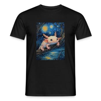axolotl, van gogh, sternennacht - Männer T-Shirt - Schwarz - Vorne - AI Model Male 178 light (178cm)