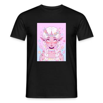Cadeau de fille d’anime - T-shirt homme - noir - Devant - AI Model Male 178 light (178cm)