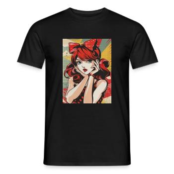 anime, girl, waifu, japan - Männer T-Shirt - Schwarz - Vorne - AI Model Male 178 light (178cm)
