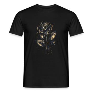 Black Golden Rose - Men's T-Shirt - black - Front - AI Model Male 178 light (178cm)