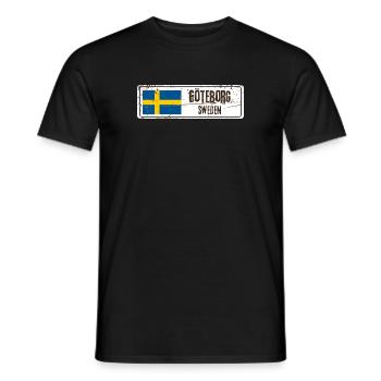 Göteborg Schweden Flagge - Männer T-Shirt - Schwarz - Vorne - AI Model Male 178 light (178cm)