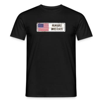 Milwaukee United States Flag - Men's T-Shirt - black - Front - AI Model Male 178 light (178cm)