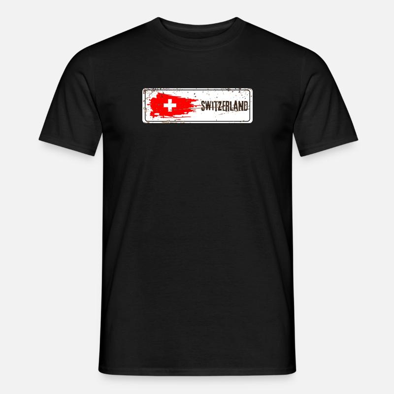 Schweiz - Männer T-Shirt - Schwarz