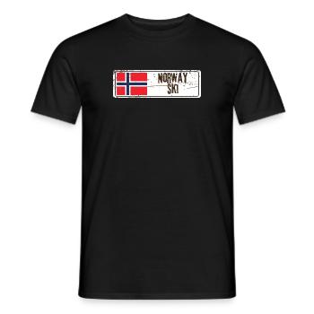 Ski Norvège - T-shirt homme - noir - Devant - AI Model Male 178 light (178cm)