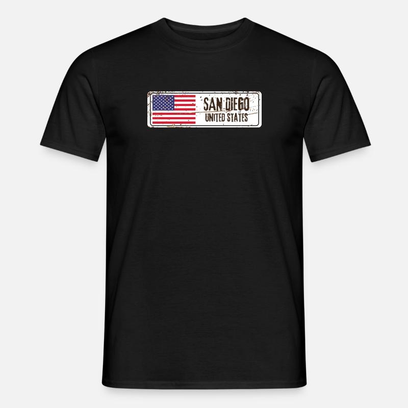 Drapeau de San Diego - T-shirt homme - noir