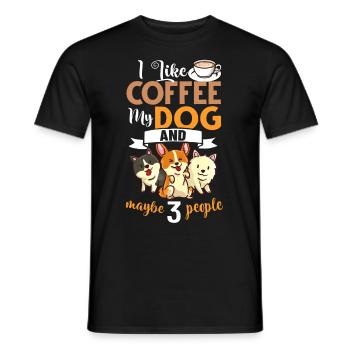 Cafetière Chien Machine Puppy Cup Grains - T-shirt homme - noir - Devant - AI Model Male 178 light (178cm)