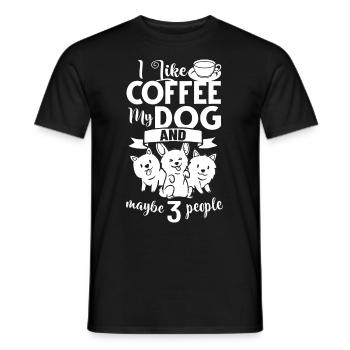 Cafetière Chien Machine Puppy Cup Grains - T-shirt homme - noir - Devant - AI Model Male 178 light (178cm)