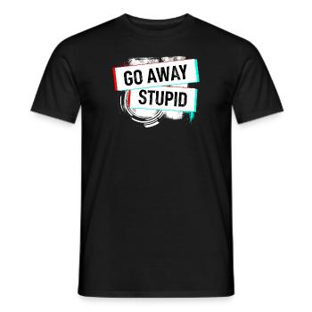 S’en aller - Descendre - Tirer la laisse - Imbécile - T-shirt homme - noir - Devant - AI Model Male 178 light (178cm)