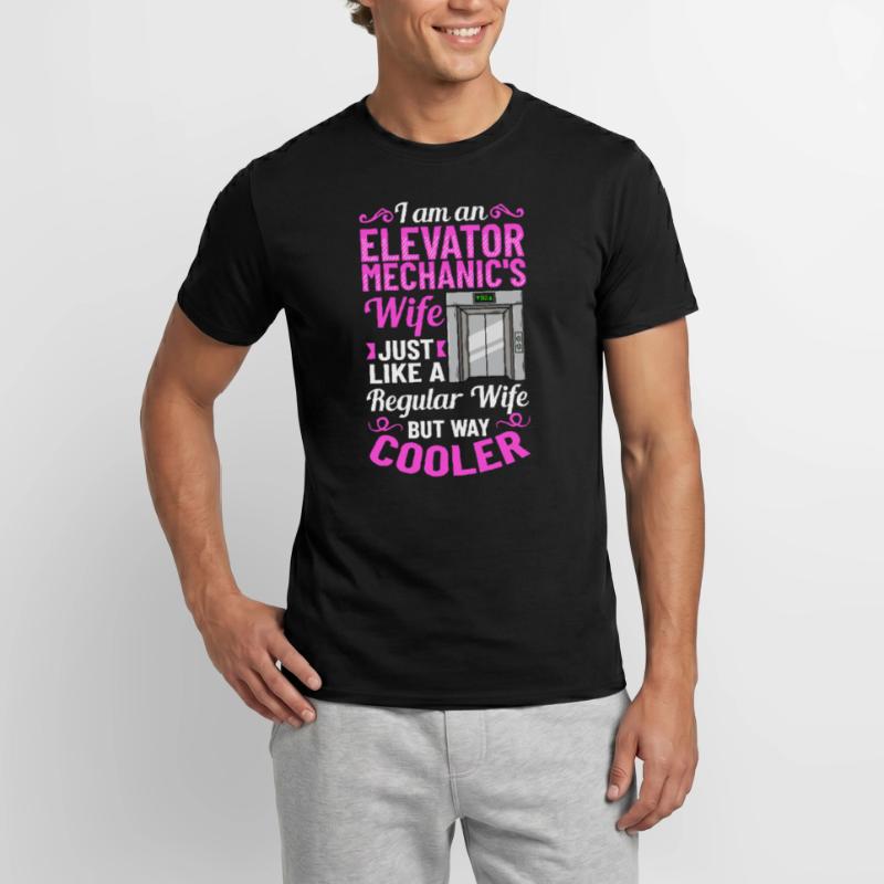 Elevator Elevator System Technician Woman Elevator Elevator Men’s T-shirt