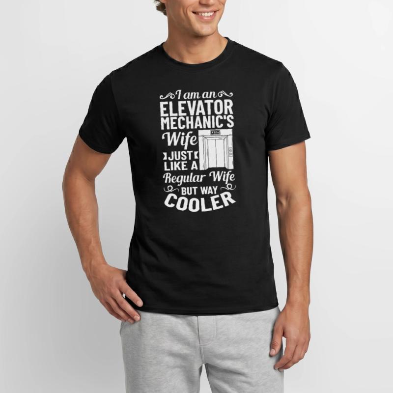 Elevator Elevator System Technician Woman Elevator Elevator Men’s T-shirt