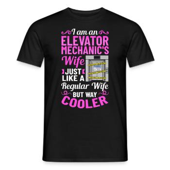 Elevator Elevator System Technician Woman Elevator Elevator - Men's T-Shirt - black - Front - AI Model Male 178 light (178cm)