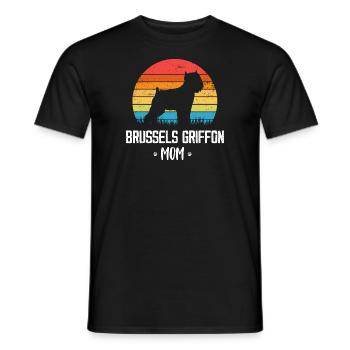 Bruxelles Griffon amoureux chien propriétaire papa maman - T-shirt homme - noir - Devant - AI Model Male 178 light (178cm)