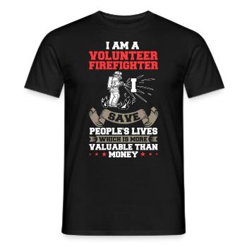 Volunteer Firefighter Firefighter Volunteers - Men's T-Shirt - black - Front - AI Model Male 178 light (178cm)