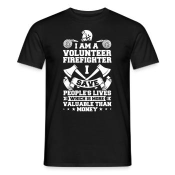 Volunteer Firefighter Firefighter Volunteers - Men's T-Shirt - black - Front - AI Model Male 178 light (178cm)