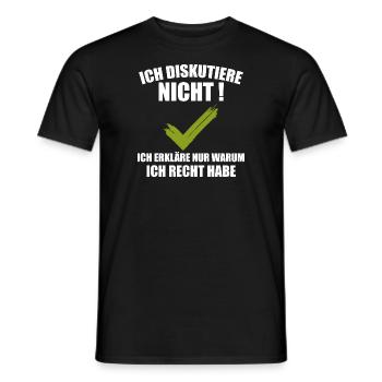 Ich Diskutiere Nicht - Männer T-Shirt - Schwarz - Vorne - AI Model Male 178 light (178cm)
