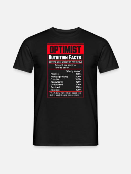 Optimistisches Design - Männer T-Shirt - Schwarz