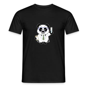 Panda comic scientist chimie biologie - T-shirt homme - noir - Devant - AI Model Male 178 light (178cm)