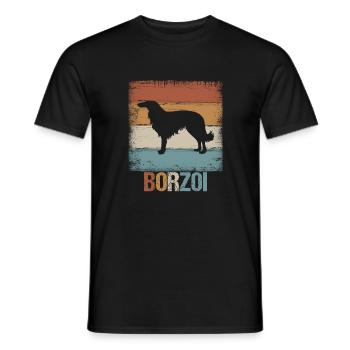 Barsoi Borzoi Russischer Windhund Geschenk - Männer T-Shirt - Schwarz - Vorne - AI Model Male 178 light (178cm)