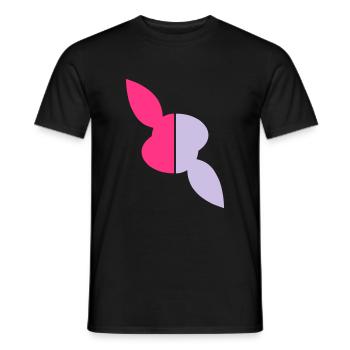 Zwei Hälften Kopf Hase, eine Hälfte verdreht - Männer T-Shirt - Schwarz - Vorne - AI Model Male 178 light (178cm)