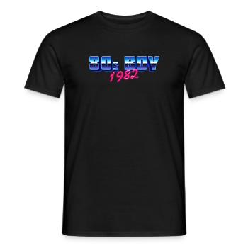 80's Boy 1982, Geburtsshirt - Männer T-Shirt - Schwarz - Vorne - AI Model Male 178 light (178cm)