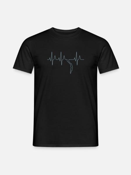 Free diving freediver heartbeat - Men's T-Shirt - black