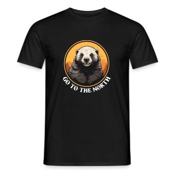 Venez dans le Nord - Portrait de Wolverine - T-shirt homme - noir - Devant - AI Model Male 178 light (178cm)