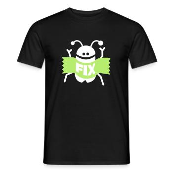 correction d'un bug - T-shirt homme - noir - Devant - AI Model Male 178 light (178cm)