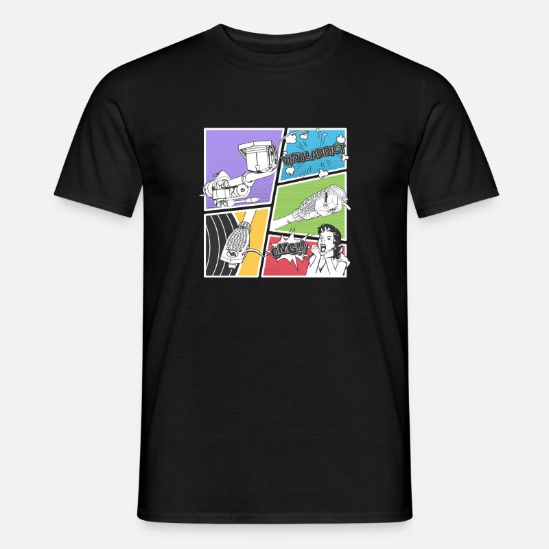 Vinyladdict Attack V8.2 - Männer T-Shirt - Schwarz
