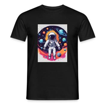 Astronaut im Weltraum - Entdecke die Galaxien - Männer T-Shirt - Schwarz - Vorne - AI Model Male 178 light (178cm)