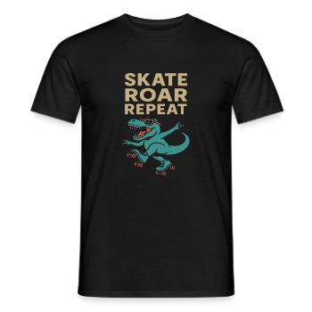 Lustiger Dinosaurier und Rollschuhfahrer Spruch - Männer T-Shirt - Schwarz - Vorne - AI Model Male 178 light (178cm)