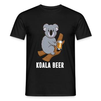 koala and beer beer koala bear australia drink - Men's T-Shirt - black - Front - AI Model Male 178 light (178cm)