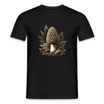 Morille commune - T-shirt homme - noir - Devant - AI Model Male 178 light (178cm)