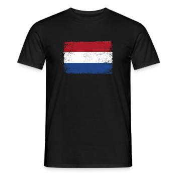 Holland Flag Netherlands Flag for Patriots - Men's T-Shirt - black - Front - AI Model Male 178 light (178cm)