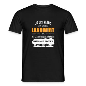 Lie never with a farmer in! - Men's T-Shirt - black - Front - AI Model Male 178 light (178cm)