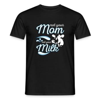 Pas votre maman pas lait t-shirt lait de vache végétalien - T-shirt homme - noir - Devant - AI Model Male 178 light (178cm)