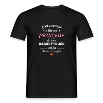 princesse basketteuse - T-shirt homme - noir - Devant - AI Model Male 178 light (178cm)