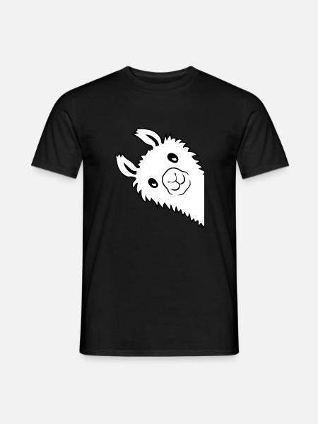 Lama looks sideways - Men's T-Shirt - black