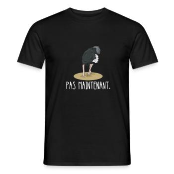 pas maintenant - T-shirt homme - noir - Devant - AI Model Male 178 light (178cm)