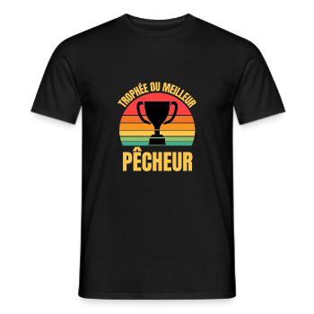 trophée du meilleur pêcheur - T-shirt homme - noir - Devant - AI Model Male 178 light (178cm)